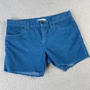 Carve Designs Oahu Corduroy Shorts Womens 4 Blue Excellent Frayed Hem Stretch